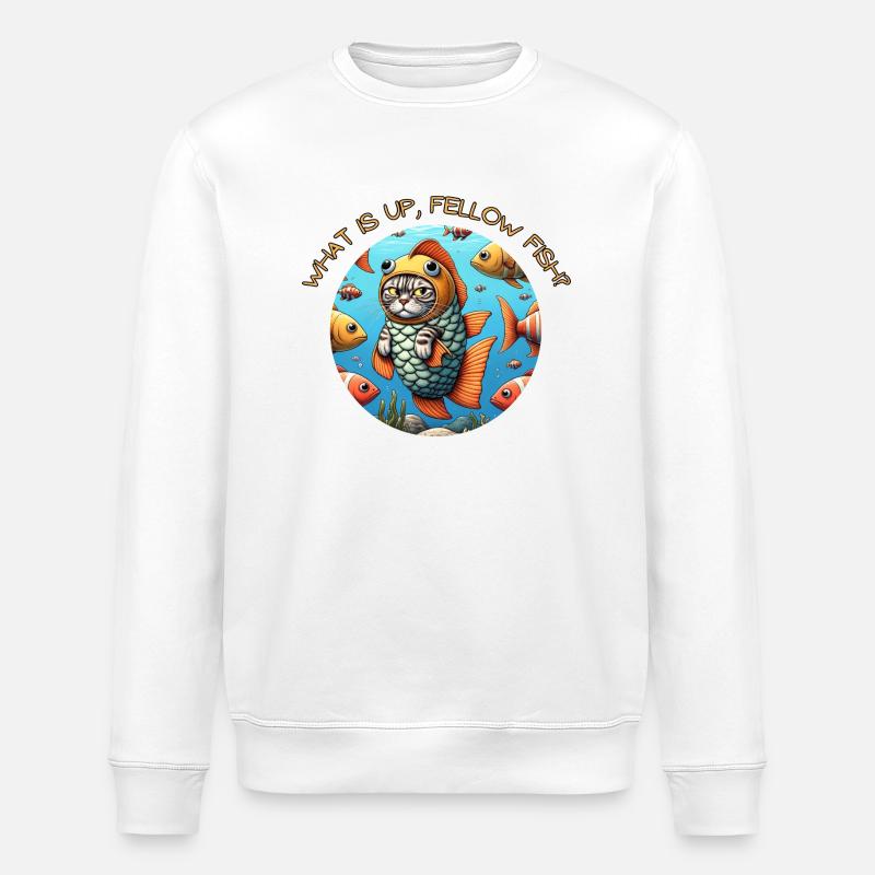 Fellow Fish - Stanley/Stella ROLLER Unisex Organic Sweatshirt - white