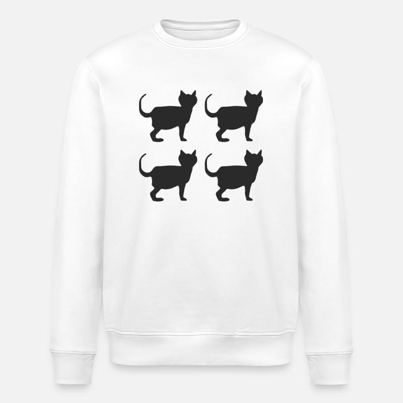 Chats noirs 4 plis - Sweat bio ROLLER Stanley/Stella Unisexe - blanc
