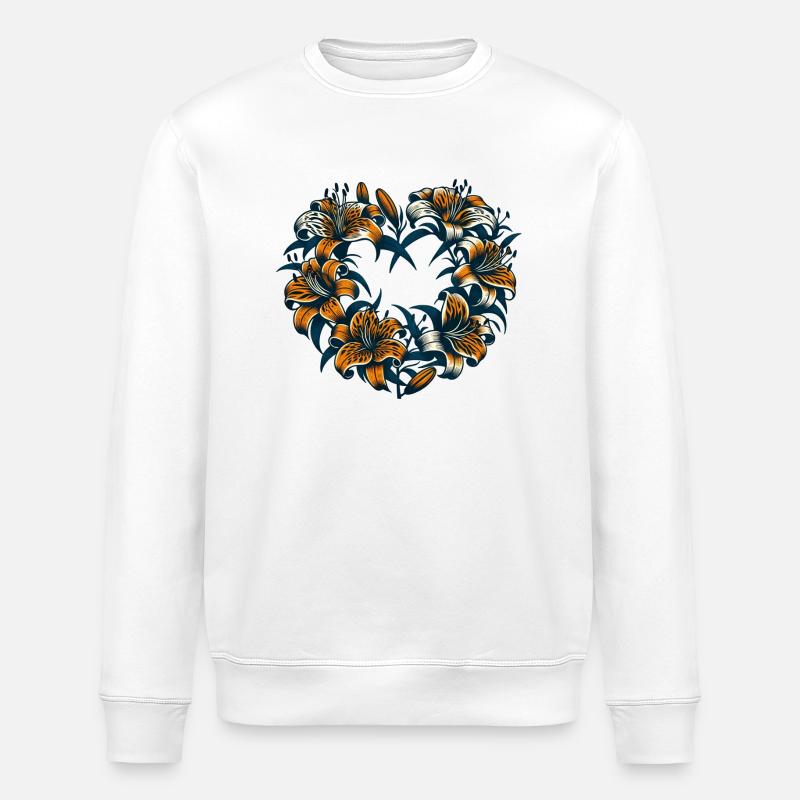 Tiger lily - Stanley/Stella ROLLER Unisex Organic Sweatshirt - white