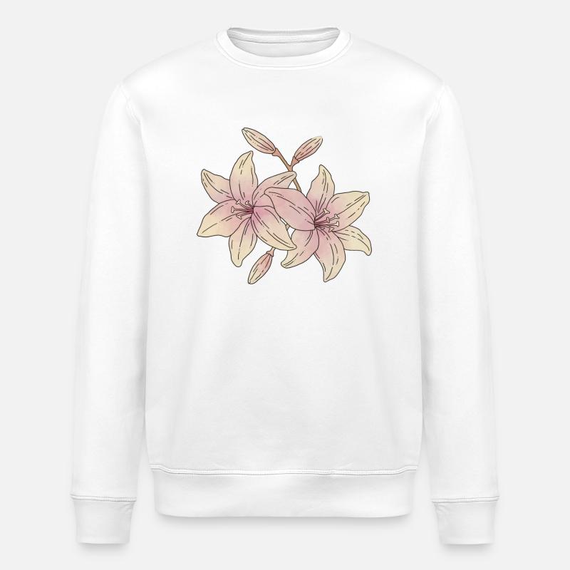 Fleurs de lys - Sweat bio ROLLER Stanley/Stella Unisexe - blanc