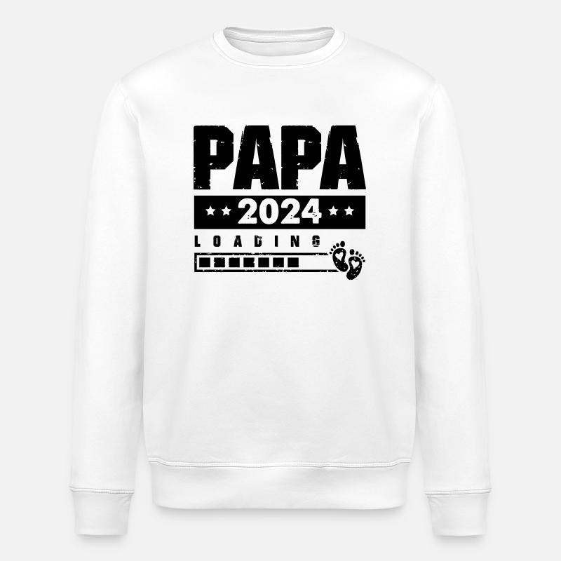 Papa 2024 Loading - Stanley/Stella ROLLER Unisex Organic Sweatshirt - white