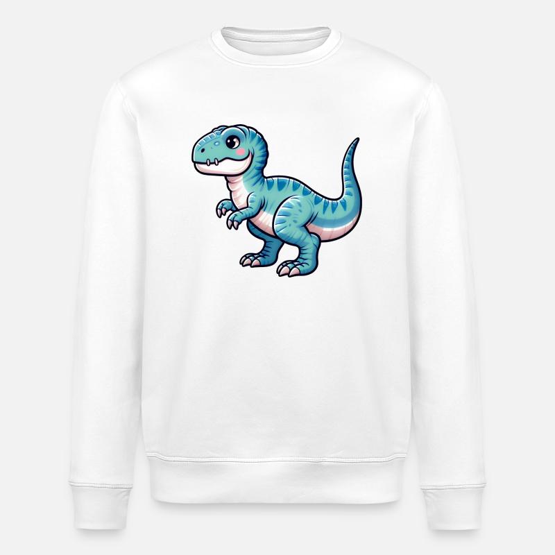 Kawaii Cute T-Rex - Stanley/Stella ROLLER Unisex Organic Sweatshirt - white