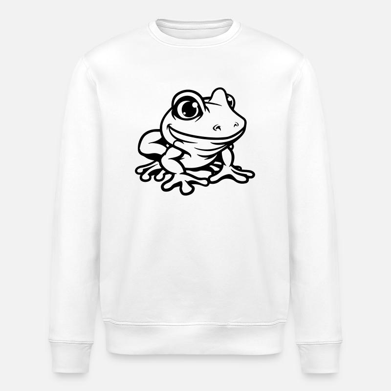 frosch comic - Stanley/Stella Unisex Bio-Sweatshirt ROLLER - Weiß