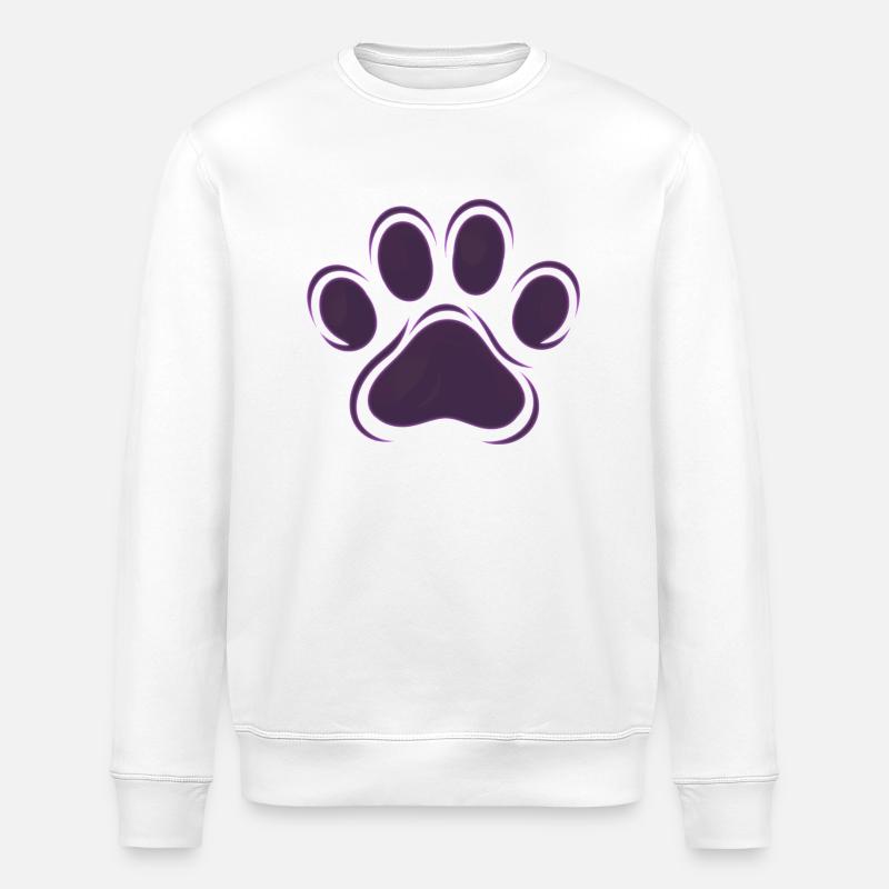 pfote lila - Stanley/Stella Unisex Bio-Sweatshirt ROLLER - Weiß