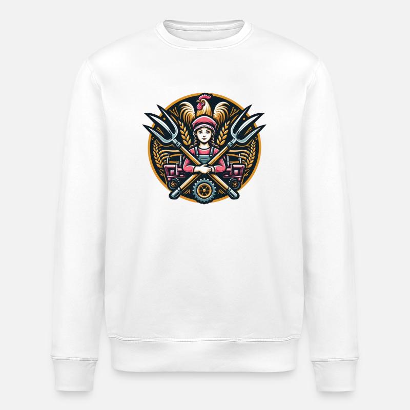 Fille du village logo - Sweat bio ROLLER Stanley/Stella Unisexe - blanc