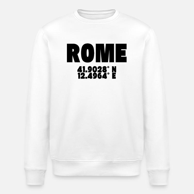 Rome - Design avec coordonnées - Sweat bio ROLLER Stanley/Stella Unisexe - blanc
