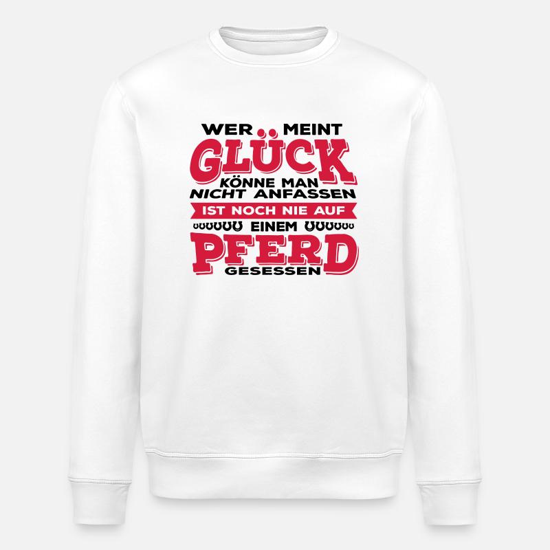Glück Pferd - Stanley/Stella Unisex Bio-Sweatshirt ROLLER - Weiß