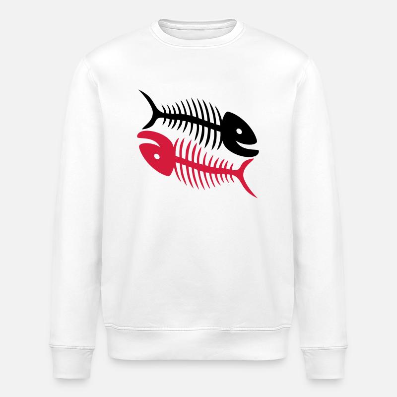 Sourire Fish Bones - Sweat bio ROLLER Stanley/Stella Unisexe - blanc