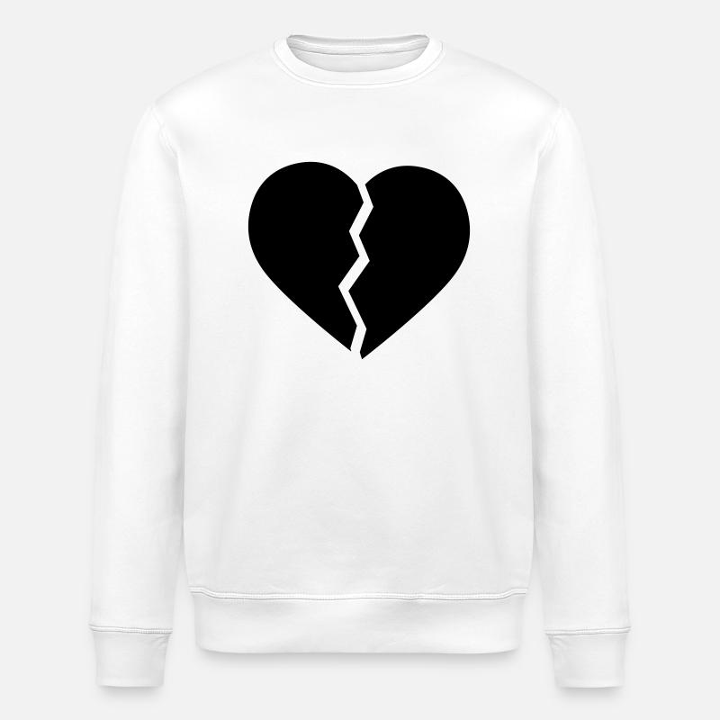 Broken Heart - Stanley/Stella Unisex Bio-Sweatshirt ROLLER - Weiß