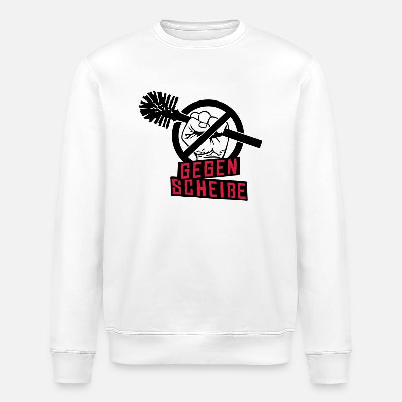 gegen scheiße - Stanley/Stella ROLLER Unisex Organic Sweatshirt - white