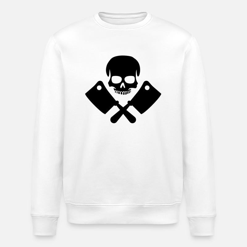 Skull And Knives - Stanley/Stella ROLLER Unisex Organic Sweatshirt - white