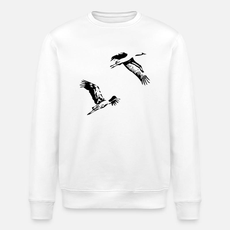 Kraniche - Stanley/Stella Unisex Bio-Sweatshirt ROLLER - Weiß