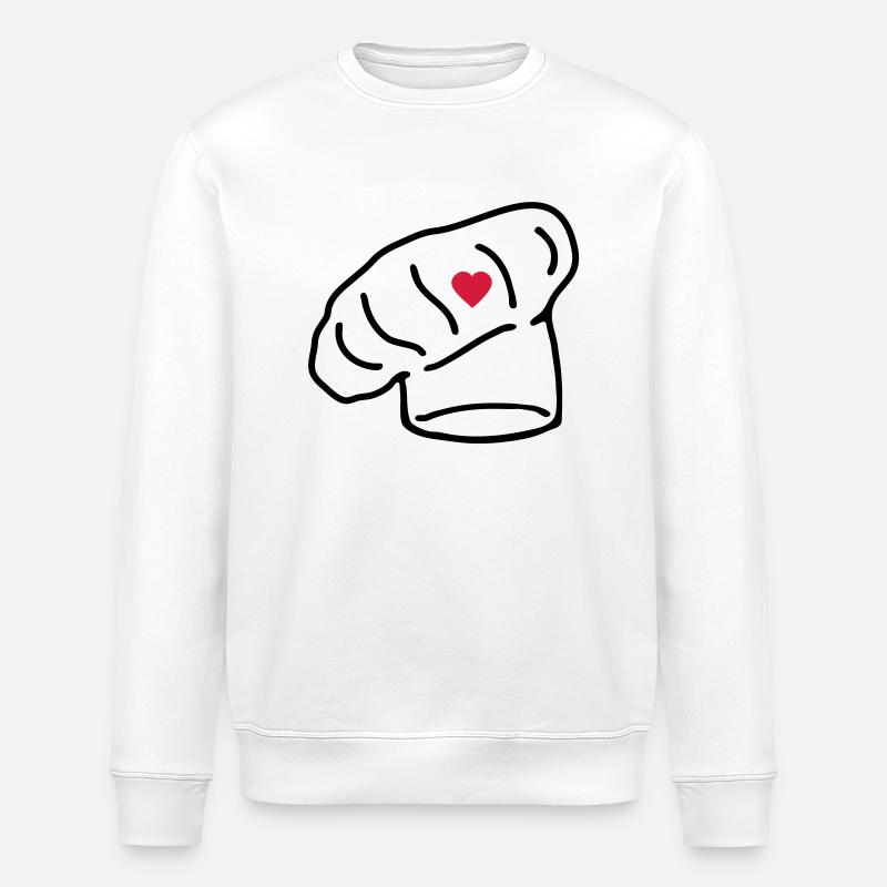 chapeau cuisinier cœur_g1 - Sweat bio ROLLER Stanley/Stella Unisexe - blanc