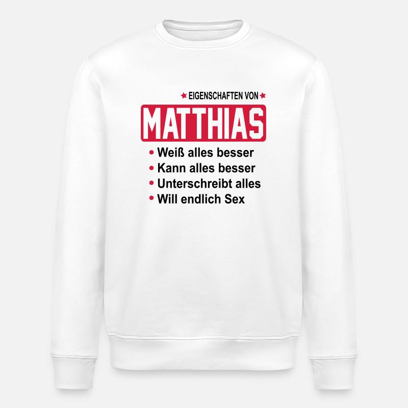 matthias - Stanley/Stella Unisex Bio-Sweatshirt ROLLER - Weiß