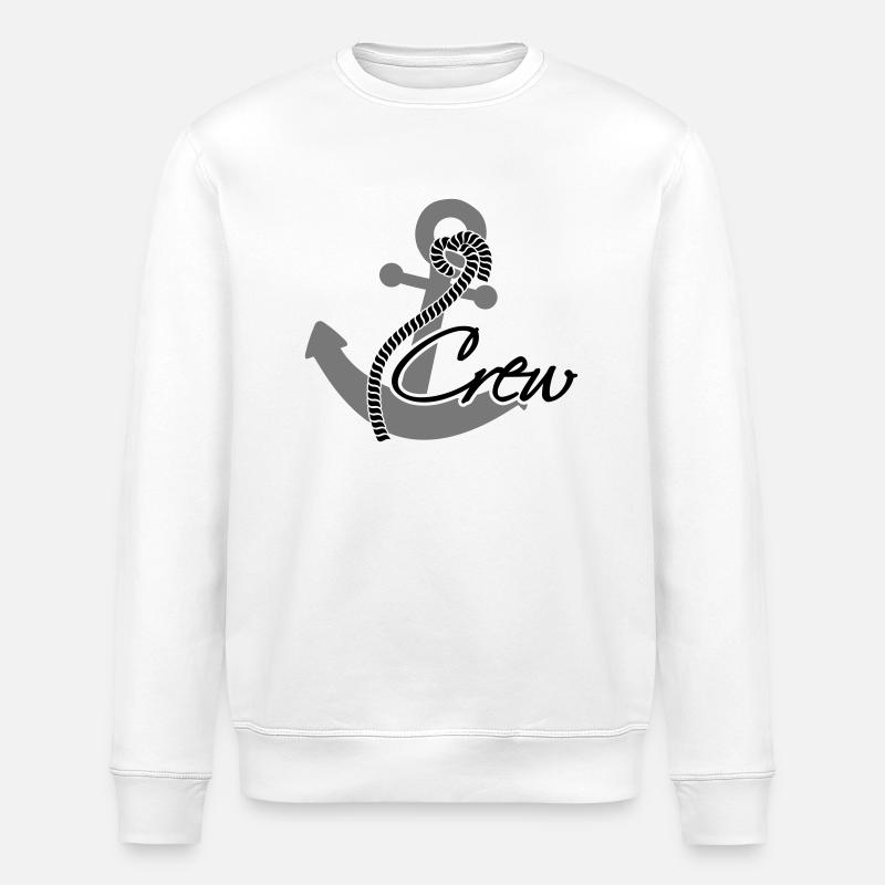 Rang d'insigne ancre équipage - Sweat bio ROLLER Stanley/Stella Unisexe - blanc