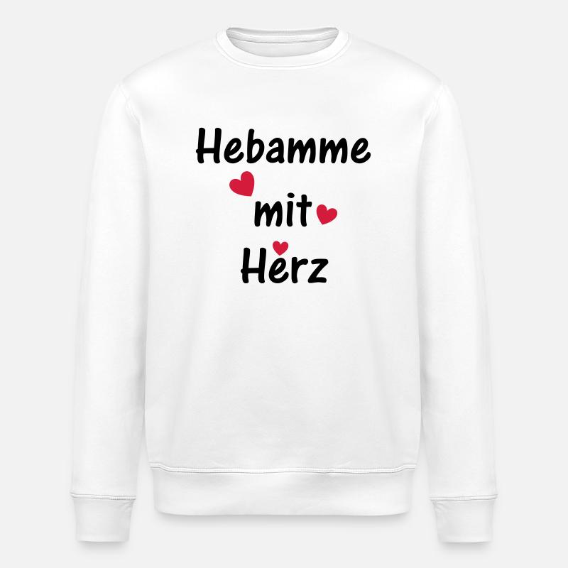 Hebamme mit Herz - Stanley/Stella Unisex Bio-Sweatshirt ROLLER - Weiß