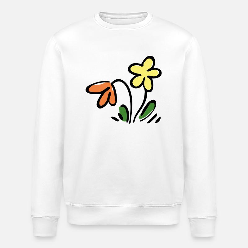 Fleurs - Sweat bio ROLLER Stanley/Stella Unisexe - blanc