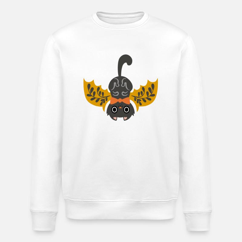 Chat chauve-souris folklorique - Sweat bio ROLLER Stanley/Stella Unisexe - blanc