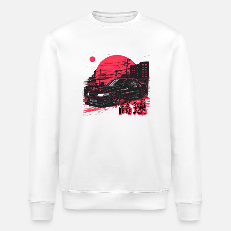 Black Lancer Evo | Classic JDM - Stanley/Stella ROLLER Unisex Organic Sweatshirt - white