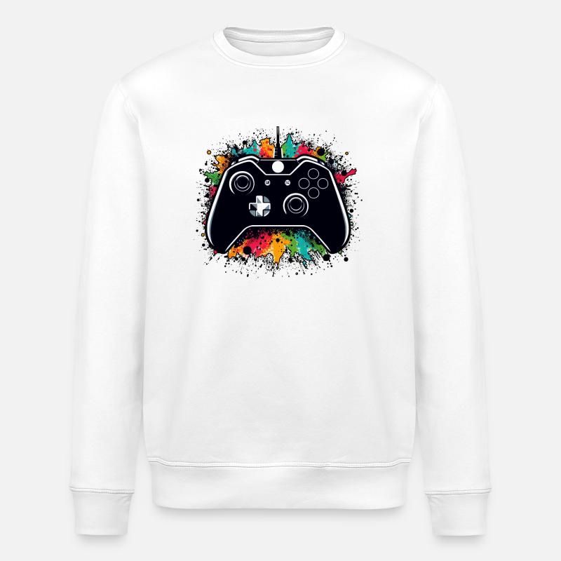 Controller art attack - Mix 04 - Stanley/Stella ROLLER Unisex Organic Sweatshirt - white