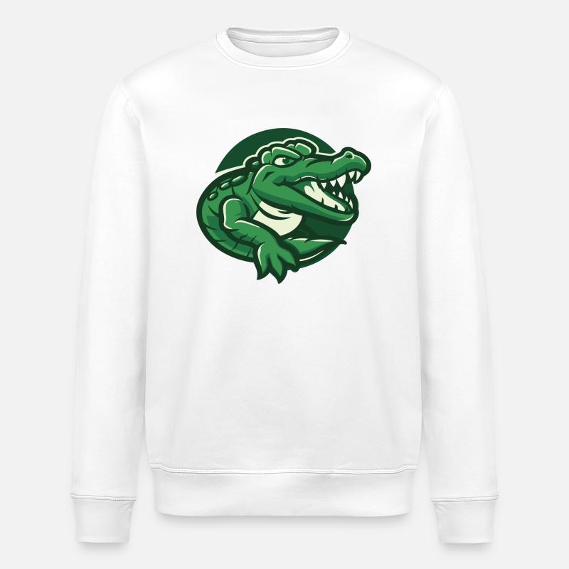 Hans le crocodile - Sweat bio ROLLER Stanley/Stella Unisexe - blanc