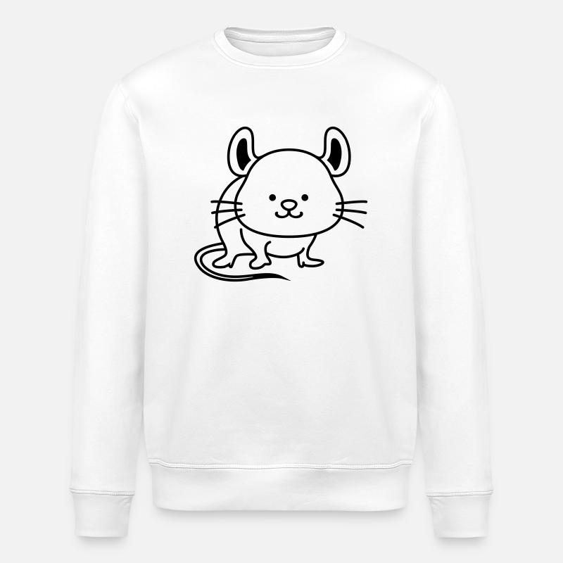 Mouse Cute - Stanley/Stella ROLLER Unisex Organic Sweatshirt - white