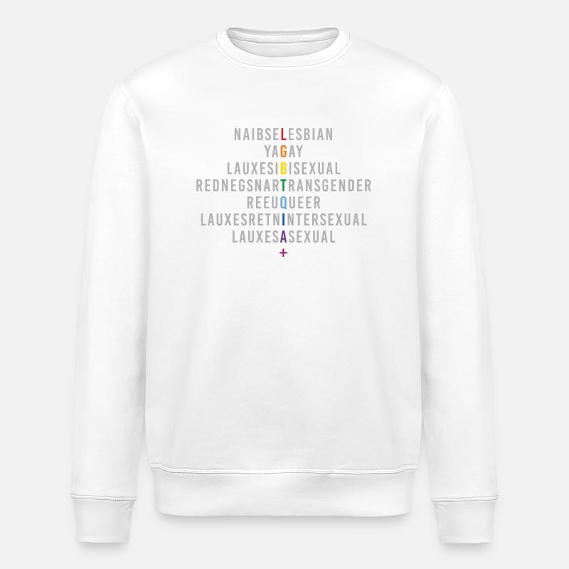 Reflet du drapeau arc-en-ciel LGBTQIA+ - Sweat bio ROLLER Stanley/Stella Unisexe - blanc