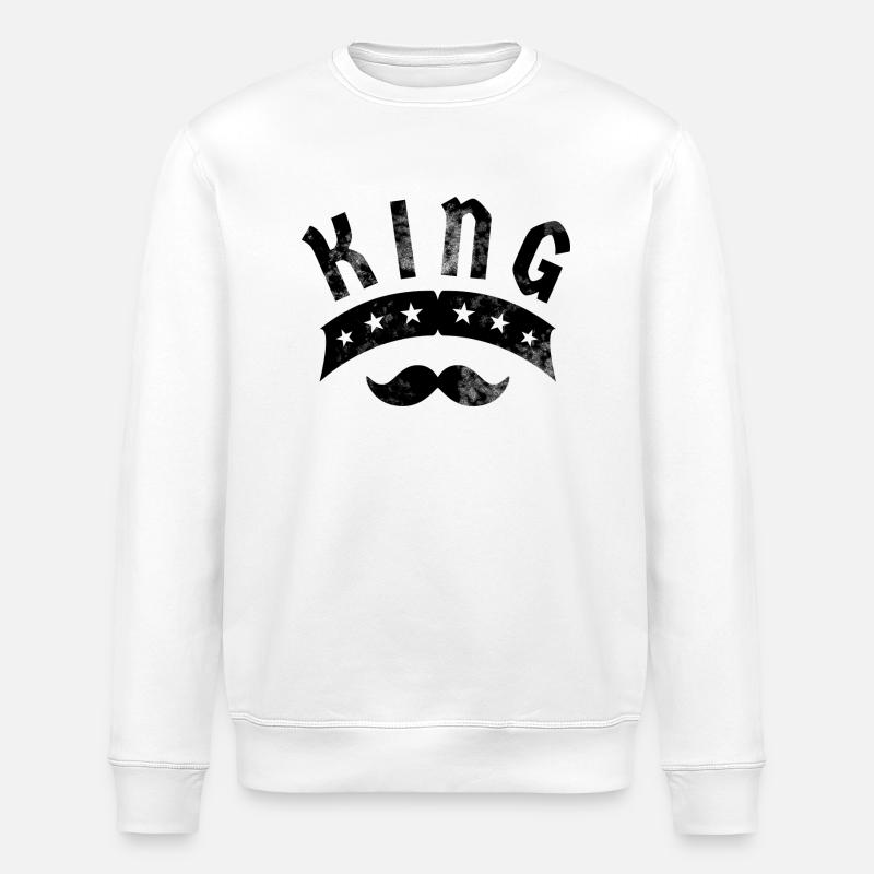 Roi à moustache - Sweat bio ROLLER Stanley/Stella Unisexe - blanc