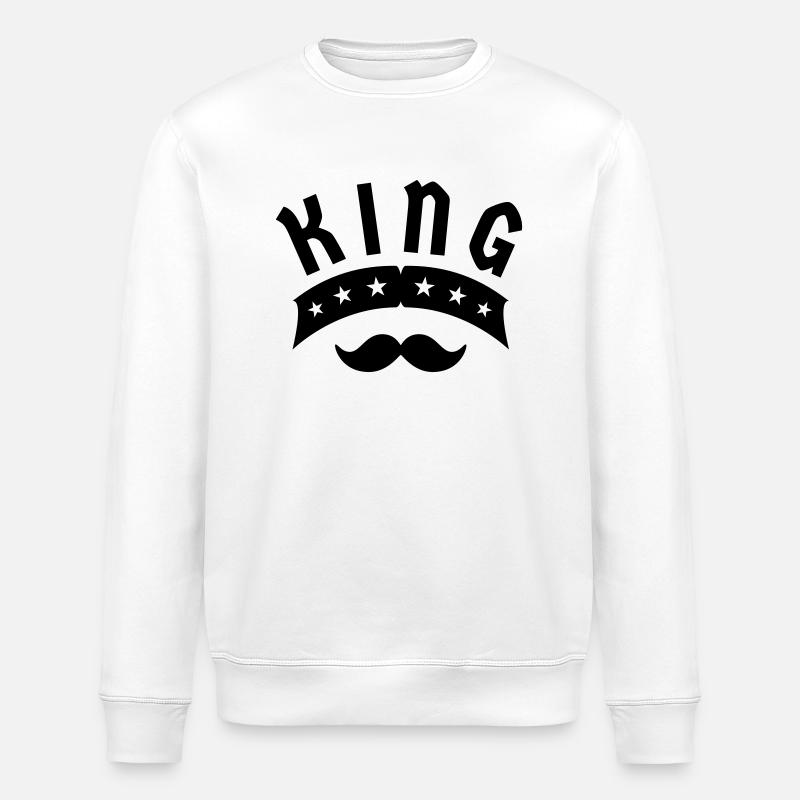 King Crown King Gift - Stanley/Stella ROLLER Unisex Organic Sweatshirt - white
