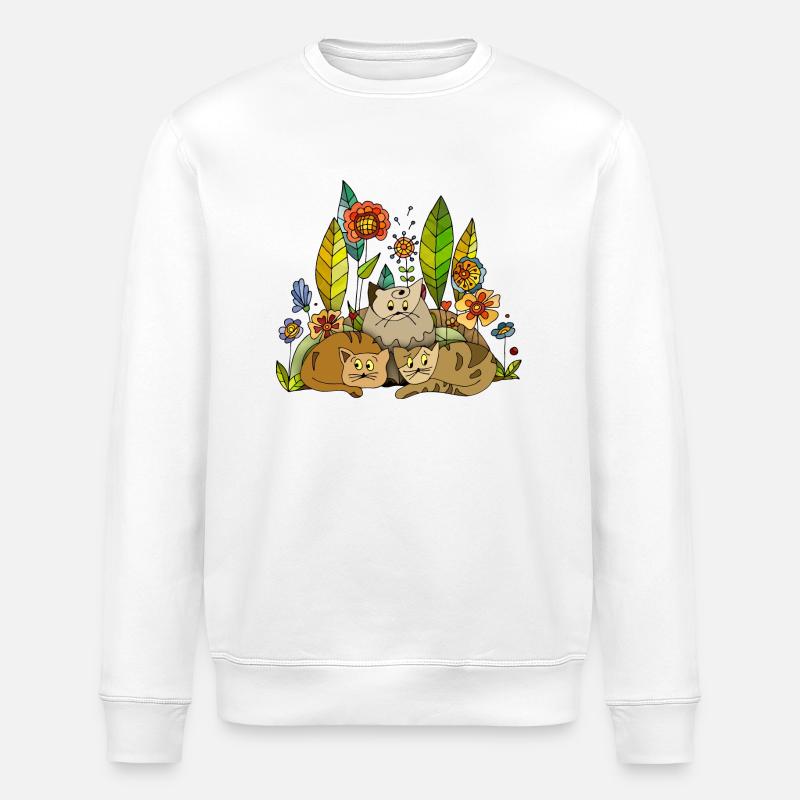 Katzen - Stanley/Stella Unisex Bio-Sweatshirt ROLLER - Weiß