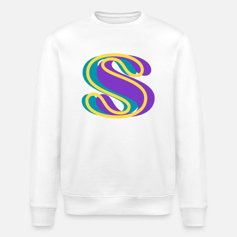 Mehrfarbiger Buchstabe s - Stanley/Stella Unisex Bio-Sweatshirt ROLLER - Weiß