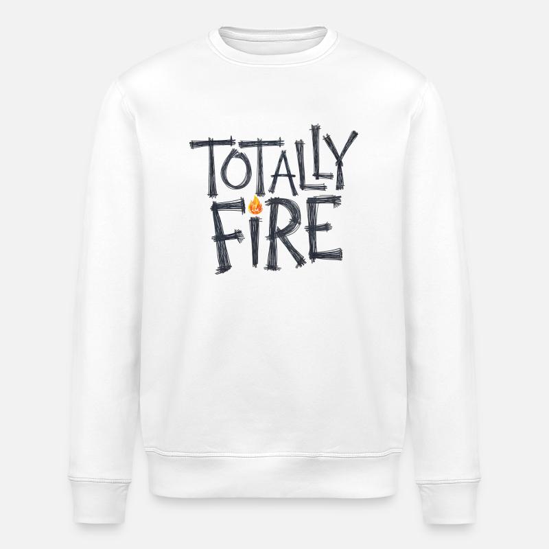 Totales Feuer - Stanley/Stella Unisex Bio-Sweatshirt ROLLER - Weiß