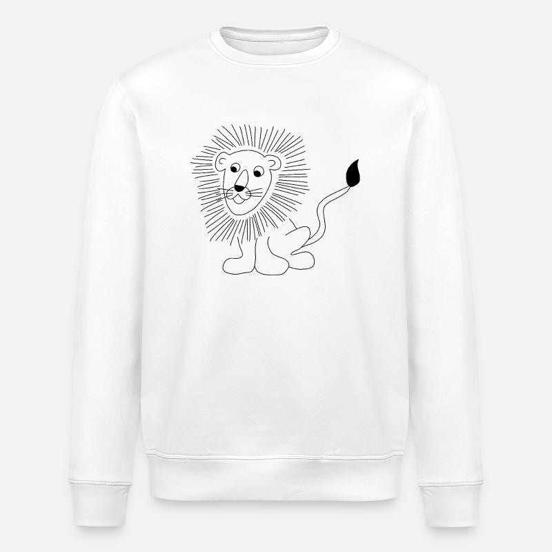 Löwe - Grafik in schwarz-weiß - Stanley/Stella Unisex Bio-Sweatshirt ROLLER - Weiß