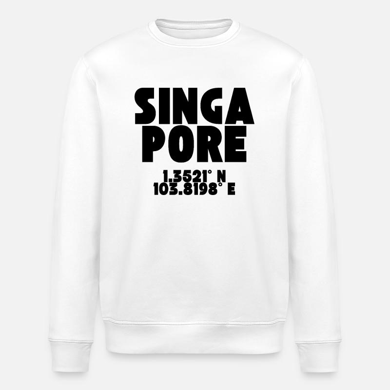 Singapour - Design avec coordonnées - Sweat bio ROLLER Stanley/Stella Unisexe - blanc