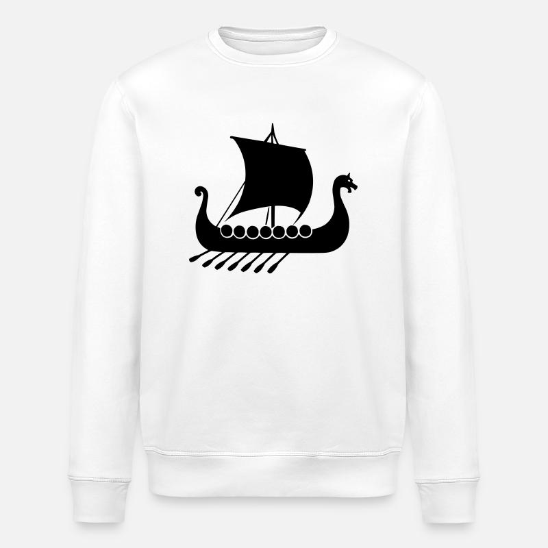 wikinger schiff - Stanley/Stella Unisex Bio-Sweatshirt ROLLER - Weiß