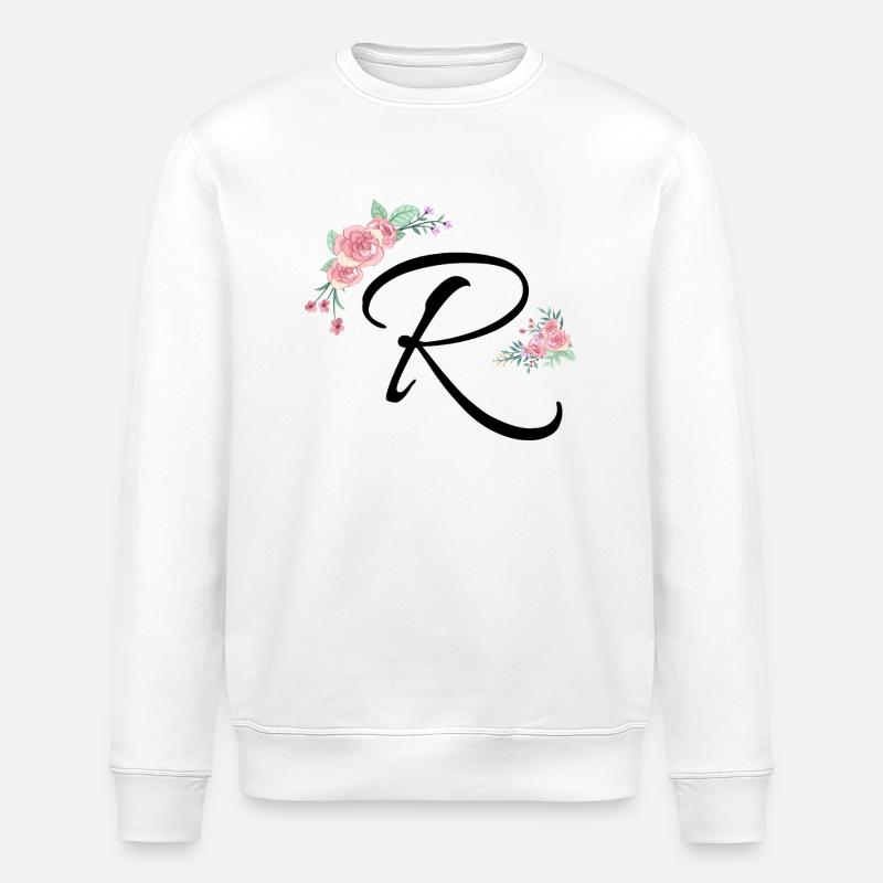 Buchstabe r Blumen - Stanley/Stella Unisex Bio-Sweatshirt ROLLER - Weiß