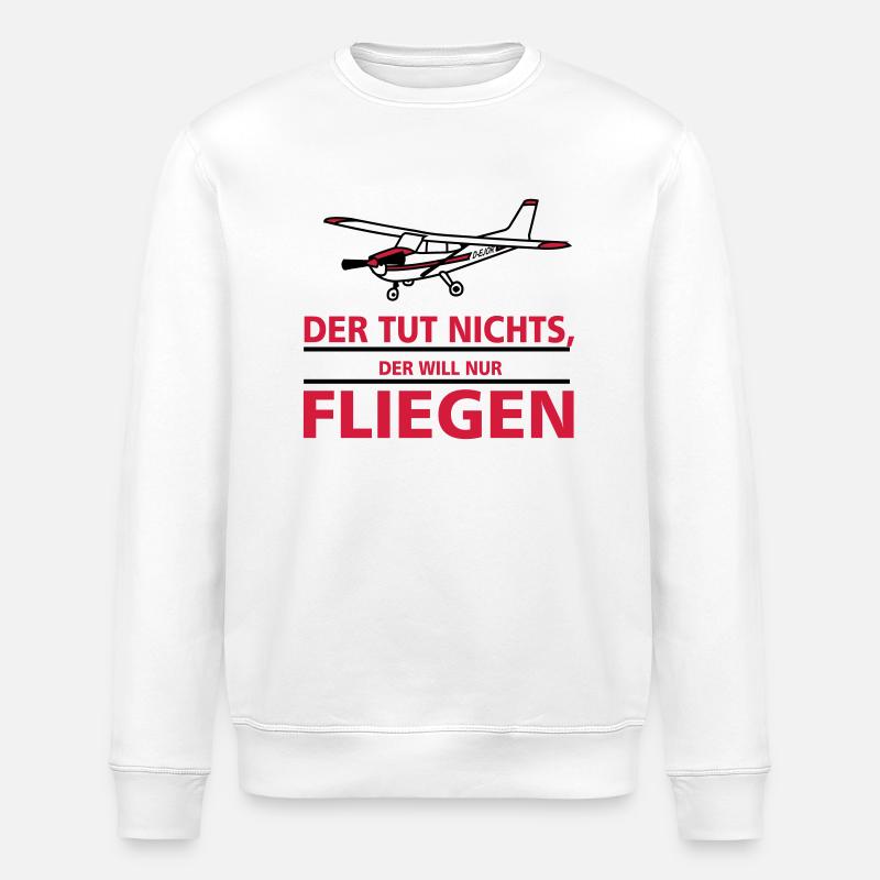 nurfliegen_cessna - Stanley/Stella Unisex Bio-Sweatshirt ROLLER - Weiß