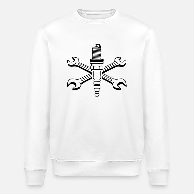 spark plug - Stanley/Stella ROLLER Unisex Organic Sweatshirt - white