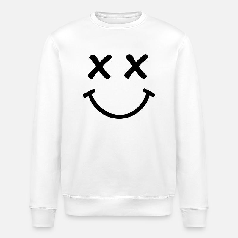 Smiley - Stanley/Stella ROLLER Unisex Organic Sweatshirt - white