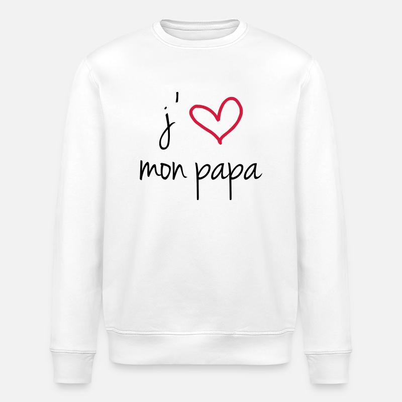 J'aime mon papa - Sweat bio ROLLER Stanley/Stella Unisexe - blanc