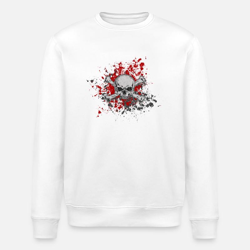 crâne - Sweat bio ROLLER Stanley/Stella Unisexe - blanc
