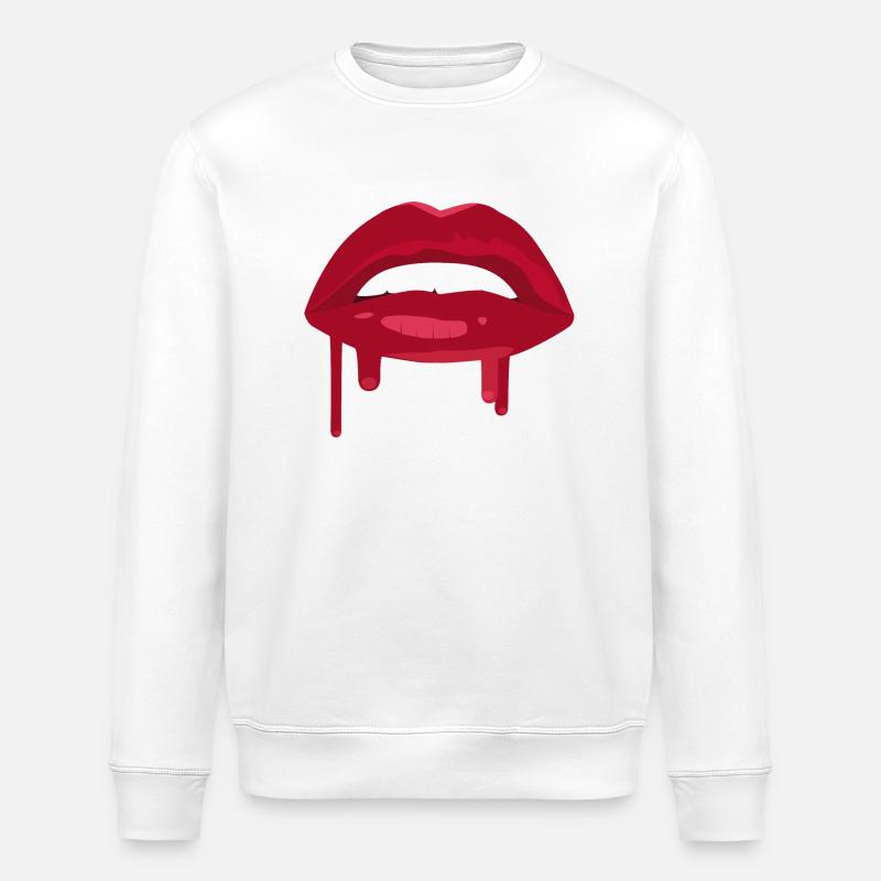 Juicy Lips Rot - Stanley/Stella Unisex Bio-Sweatshirt ROLLER - Weiß