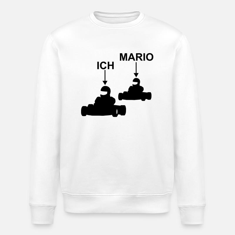 go kart ich mario - Stanley/Stella Unisex Bio-Sweatshirt ROLLER - Weiß