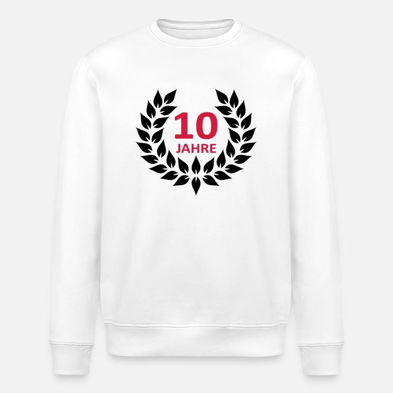 Lorbeerkranz - 10 Jahre - Stanley/Stella Unisex Bio-Sweatshirt ROLLER - Weiß