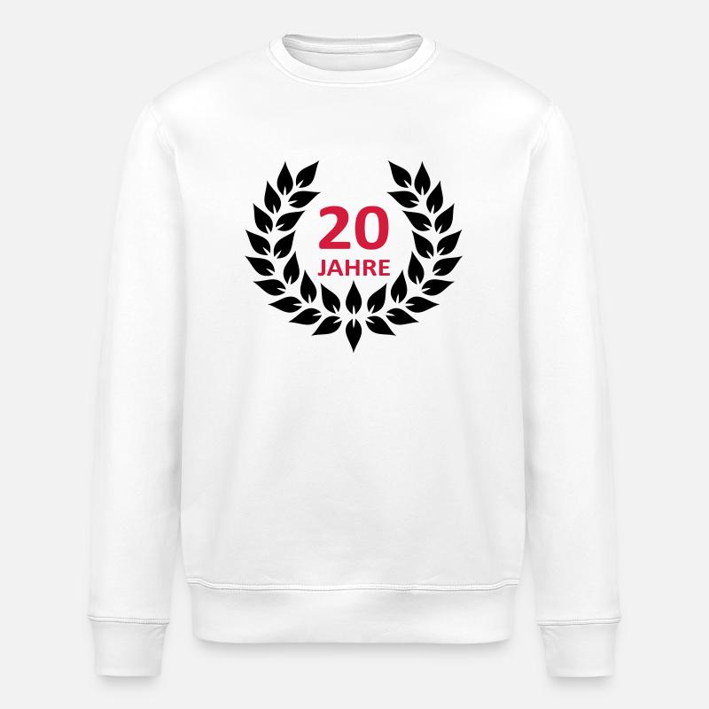 Lorbeerkranz - 20 Jahre - Stanley/Stella Unisex Bio-Sweatshirt ROLLER - Weiß