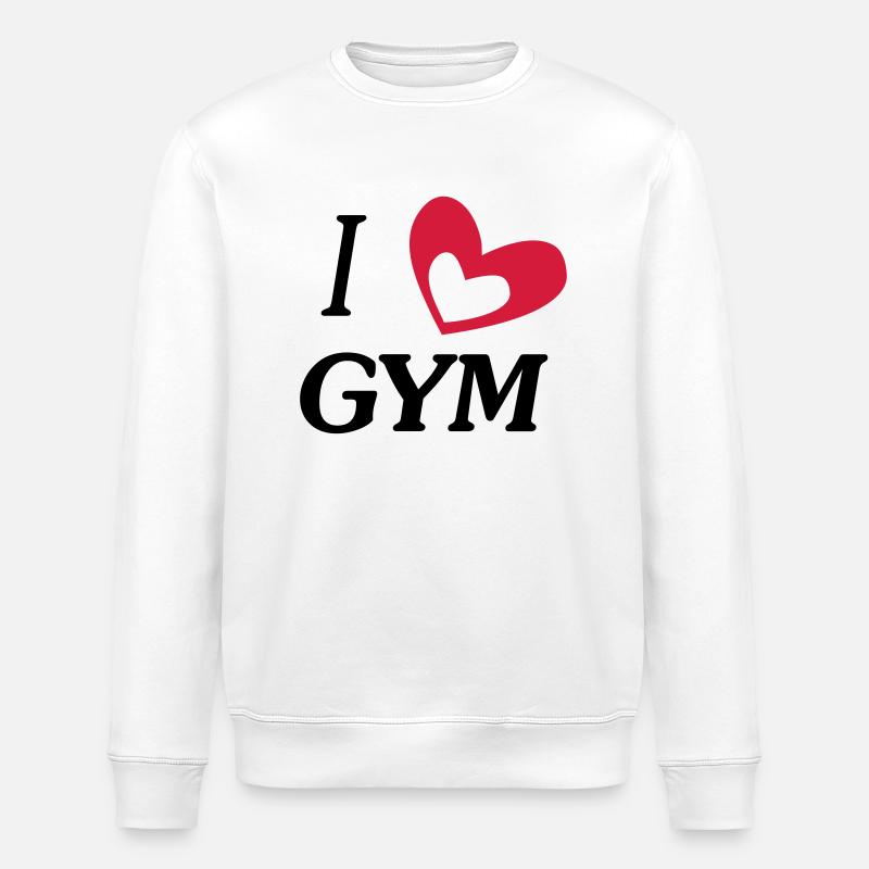 i love gym - Stanley/Stella Unisex Bio-Sweatshirt ROLLER - Weiß
