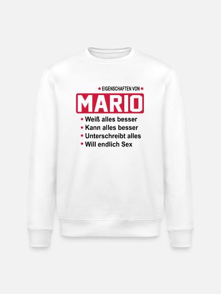 mario - Stanley/Stella Unisex Bio-Sweatshirt ROLLER - Weiß