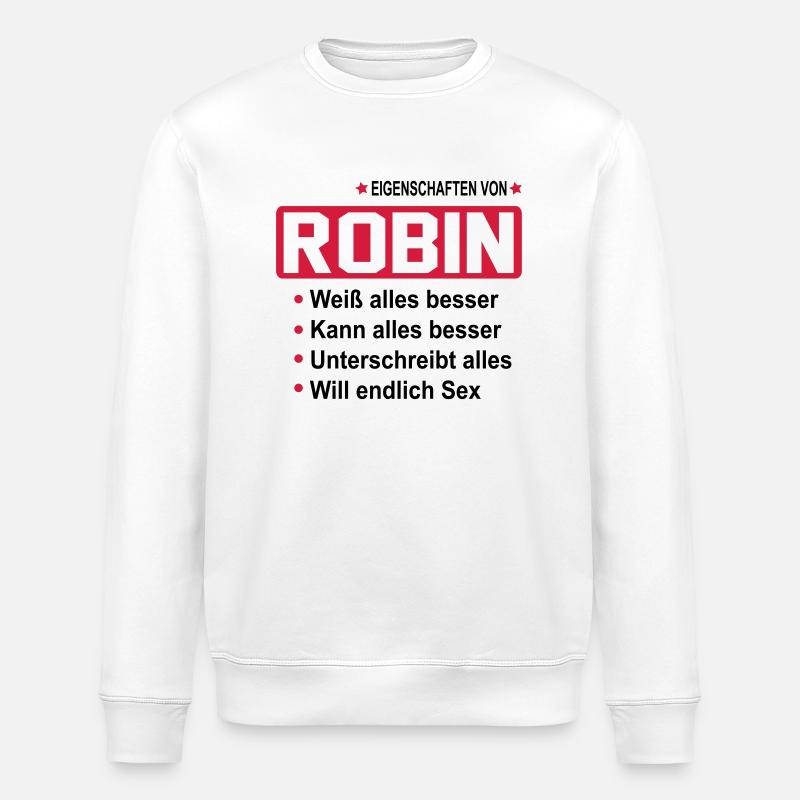 robin - Stanley/Stella Unisex Bio-Sweatshirt ROLLER - Weiß