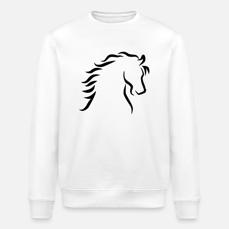 Horse - Stanley/Stella ROLLER Unisex Organic Sweatshirt - white
