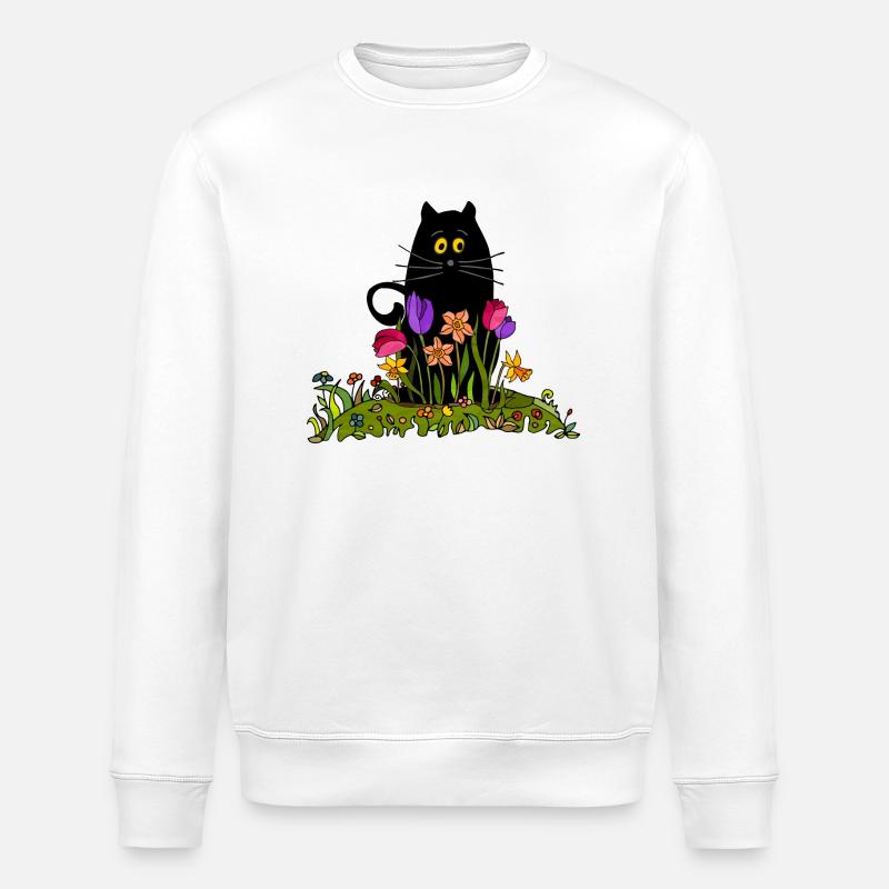 Cat - Stanley/Stella ROLLER Unisex Organic Sweatshirt - white
